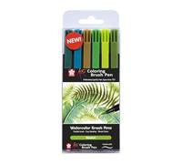 SAKURA Set de stylos pinceaux à colorier Koi - 6 couleurs botaniques - Conseil flexible du pinceau - Encre à base d'eau pour les mélanges et les effets d'aquarelle