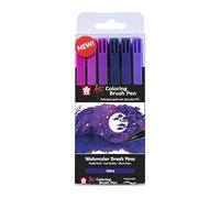 SAKURA Set de stylos pinceaux à colorier Koi - Galaxy 6 couleurs - Encre flexible à base d'eau pour les dégradés et les effets d'aquarelle