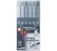 Sakura Stylo pinceau Koi Coloring Brush, étui de 6, gris