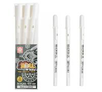 SAKURA - stylos à Gel en rouleau de gelée, marqueur pour surbrillance, pour journal, dessin artistique, encre blanche classique, pointe assortie, fin, moyen et audacieux, 1/3 pièces XPGB-M524