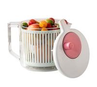 Salade Spinner Bol à linge - ABS 23,5 x 19,5 cm de taille moyenne | Séchoir à légumes manuel avec panier de vidange rotatif, nettoyage à séchage rapide, outil de préparation des repas | Cuisine