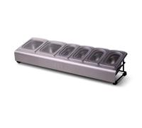 Ooni Saladette de préparation pour pizza inox 6 bacs avec couvercle silicone alimentaire