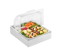 Saladette Réfrigérée à Poser-VEVOR-avec 1 Plateau de Servic-Acier Inoxydable-avec Couvercle Transparent et Bac à Glaçons