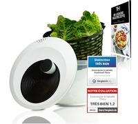 Saladeuse Premium 5 L grande - 60 jours d’essai sans risque - 2-en-1 antidérapante: essoreuse & saladier - Ø 24,5 cm - Sans BPA - Compatible lave-vaisselle - pour essorer la salade - eBook inclus