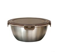 Saladier en acier inoxydable avec couvercle 304 bol mélangeur épais pour œufs salade cuisine passe au lave-vaisselle argent 26 cm (22 cm)