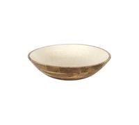 Saladier en bois de manguier avec intérieur texturé nid d'abeille beige (Ø33?cm) - -