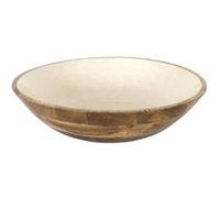 Saladier en bois de manguier avec intérieur texturé nid d'abeille beige (Ø33 cm) - - ALTOBUY Marron