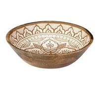 Saladier en bois de manguier avec motif mandala brun (Ø28 cm) - MANGO - ALTOBUY Marron