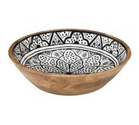 Saladier en bois de manguier avec motif mandala noir (Ø28 cm) - MANGO - ALTOBUY Noir