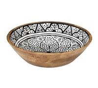 Saladier en bois de manguier avec motif mandala noir (Ø33cm) - MANGO - ALTOBUY Noir
