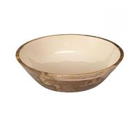 Saladier en bois de manguier uni beige (Ø28 cm) - MANGO