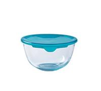 Pyrex Bol 2 L avec couvercle en verre borosilicate résistant aux taches, transparent/vert
