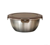 Saladier épais en acier inoxydable 304 avec couvercle, grand bol mélangeur pour battre les œufs et servir, passe au lave-vaisselle, outil de cuisine pour la maison et le pique-nique, argenté, 26 cm