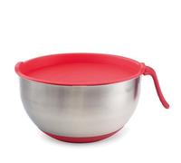SALADIER INOX DIAM. 26 CM + COUVERCLE PP + POIGNÉE ET DESSOUS SILICONE