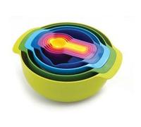 Joseph Joseph – Bols de préparation – NEST™ 9 PLUS – 9 pièces empilables, multicolore, avec doseur