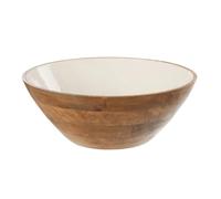 Saladier Rond en Bois Kos 40cm Marron & Blanc