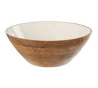 Saladier Rond en Bois "Kos" 40cm Marron & Blanc G
