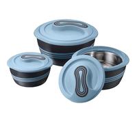 Saladier Saladier Soup Bol Thermique Thermique Bol avec Couvercle - Grand Bol pour Vacances, Dîner et Fête Bleu, lot de 3 GLACIERE