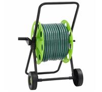 SALALIS - Chariot enrouleur vert avec jeu de raccords de tuyaux 1,9cm 30m