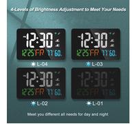 SALALIS horloge numérique Tuya WiFi Horloge de bureau Calendrier Thermomètre et hygromètre intelligent avec jardin barometre Blanc