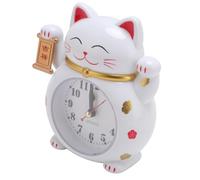 SALALIS Réveil Chat Porte-bonheur, Design de Dessin animé Précis, Bonne Chance, Réveil Matinal, pour Chambre D'enfant, Plastique (YF2025B)