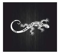 salamandre maori Lizard logo 652 autocollant sticker - Taille : 12 cm - Couleur : blanc