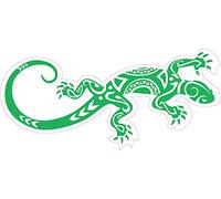 salamandre maori Lizard logo 652 autocollant sticker - Taille : 17 cm - Couleur : vert