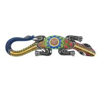 Salamandre murale multicolore en bois peint à la main 50cm Multicolore