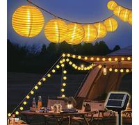 SALCAR 10 M Solaire Guirlande Lumineuse 40 LEDs Étanche Lampe Lanterne, Guirlande Lampions LED Imperméable Lumières Féériques de Décoration Pour Jardin Fête Noël Halloween Décoration - Blanc Chaud