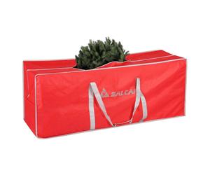 Salcar 130 x 40 x 50 cm Sac de rangement pour sapin de Noël jusqu'à 240 cm, résistant à la déchirure Housse de transport étanche, rouge