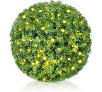 SALCAR Boule de Noël en PVC vert à suspendre avec guirlande lumineuse LED chaude - 40 cm