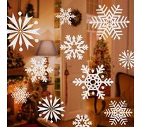 SALCAR Décoration de fenêtre amovible en forme de flocon de neige - 100 pièces