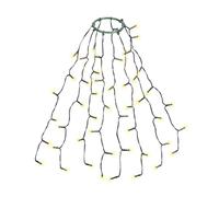 SALCAR Éclairage de sapin de Noël 0,6 m avec anneau et 8 guirlandes, chaîne lumineuse 48 LED, sapin de Noël, éclairage de Noël étanche pour 60 cm, 90 cm, 120 cm - blanc chaud