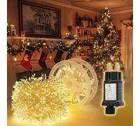 SALCAR Guirlande lumineuse de Noël à 800 LED, 20 m, en fil de cuivre, étanche, avec 8 modes, minuterie et mémoire, pour l'extérieur, le jardin, le sapin de Noël, les mariages - Blanc chaud