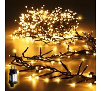 SALCAR Guirlande Lumineuse LED à Grappes 500 LEDs 5m, Guirlande Lumineuse Extérieur avec 8 Modes et Mémoire, IP44 Étanche pour Arbre de Noël Intérieur Extérieur Jardin Mariage, Blanc Chaud