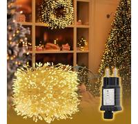 SALCAR Guirlande Lumineuse LED Cluster 10m 400 LEDs sur Fil de Cuivre, IP44 Imperméable avec 8 Modes, Timer et Mémoire, pour Intérieur Extérieur Jardin Arbre de Noël Mariage, Blanc Chaud