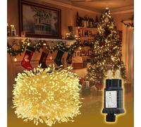 SALCAR Guirlande Lumineuse LED Cluster 5m 200 LEDs sur Fil de Cuivre, IP44 Imperméable avec 8 Modes, Timer et Mémoire, pour Intérieur Extérieur Jardin Arbre de Noël Mariage, Blanc Chaud