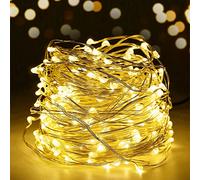 SALCAR Guirlande Lumineuse Noël 10M 100 LED USB en Fil de Cuivre pour Éclairage Intérieur et Extérieur, Décoration d'Arbre, Mariage, Fête, Blanc Chaud