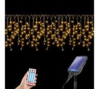 SALCAR Guirlande lumineuse solaire pour extérieur, 10,8 m, 240 LED (câble d'alimentation de 7,8 + 3 m), 13 modes, résistante aux intempéries, avec télécommande, blanc chaud