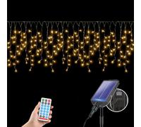 SALCAR Guirlande lumineuse solaire pour extérieur, 15,6 m, 480 LED, 13 modes, résistante aux intempéries, avec télécommande, pour jardin, balcon, décoration, blanc chaud