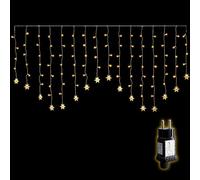 SALCAR LED Rideaux Lumineux de Fée, 2m Flocon de Neige Guirlande Lumières Décoratives pour Fenêtre, 104 Leds 8 Modes Pour Extérieur, Intérieur Noël Rideau Lumière - Blanc Chaud