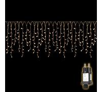 SALCAR Rideau de Lumières LED Pluie de Glace Extérieur, 10m 400 LEDs Rideau Lumineux Intérieur Noël avec 8 Modes, Timer et Mémoire, Imperméable Décorations pour Balcon Pavillon, Blanc chaud