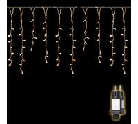 SALCAR Rideau Lumineux Noel Exterieur, 2M 80 LED Guirlande Lumineuse vec 8 Modes et Minuterie, Guirlande Stalactite Exterieur IP44 étanche pour Fenêtre, Balcon, Jardin, Toit, Blanc Chaud