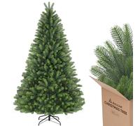 SALCAR Sapin de Noël Artificiel 180 cm, 100% polyéthylène moulé par | Sapin de Noël artificiel de 1,8 m avec 762 branches en polyéthylène, sapin Nordmann élégant, gants et support en métal inclus