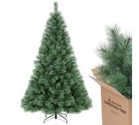 SALCAR Sapin de Noël Artificiel 210 cm, Pin de Noël (Ø env. 120 cm) avec Support en Métal, Système de Montage Rapide avec Charnières, Arbre de Noël 2,1 m pour Intérieur, Montage Facile
