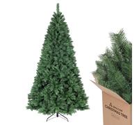 SALCAR Sapin de Noël Artificiel 240cm, Arbre de Noel avec 1168 Pointes de Branche, Gants et Pieds de Sapin de Noël en Métal, Lgnifuge, Assemblage Rapide