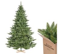 SALCAR Sapin de Noël Artificiel à 560 Pointes, 180 cm, système de Parasol Pliant, Support en Bois, Ø124 cm surdimensionné (Vert)