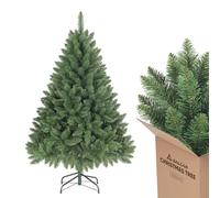 SALCAR Sapin de Noël Artificiel de 150 cm, Aspect réaliste, avec 458 Pointes, Sapin Nordmann Vert avec système de Pliage, diamètre surdimensionné d’env. 106 cm