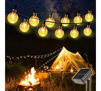 SALCAR Solaire Guirlande Lumineuse 10m, 40 Ampoules Extérieure Guirlande lumineuse LED à Piles Petites Boules pour Fête Noël Halloween Mariage Anniversaire Soirée Décor Chambre Terrasse - Blanc Chaud