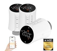 Salcar Thermostat de radiateur intelligent TRV706W Lot de 3 thermostats WiFi compatibles avec Amazon Alexa & Google Home programmable Thermostat de chauffage Tuya Radiateur intelligent avec 9X piles